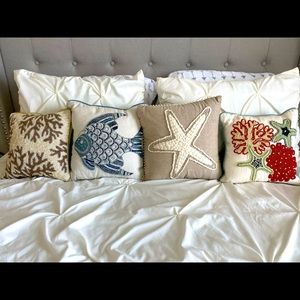 4 beaded Pier One pillows